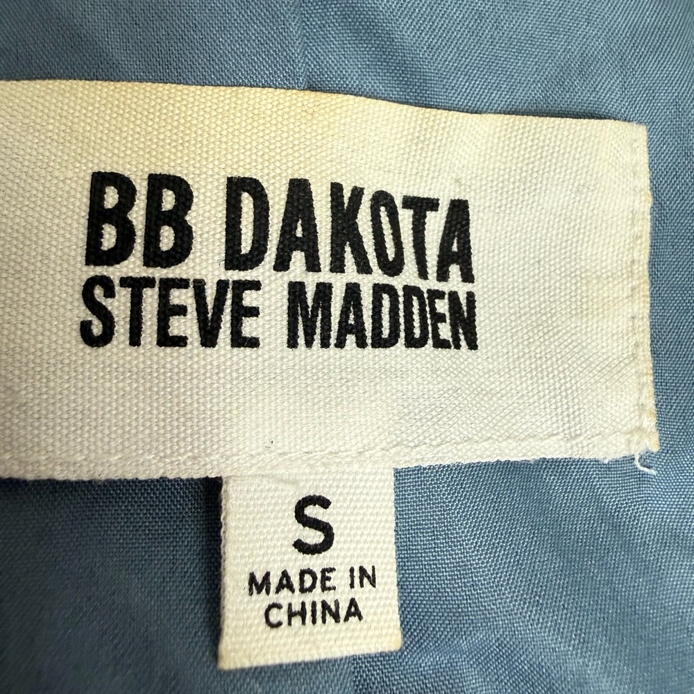 BB Dakota Steve Madden blue faux suede moto zip jacket size small - Picture 11 of 13